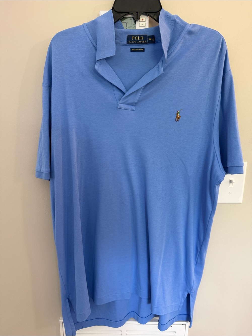 Men’s XXL Prima Soft Polo by Ralph Lauren Light Blue Short-Sleeve Polo Shirt